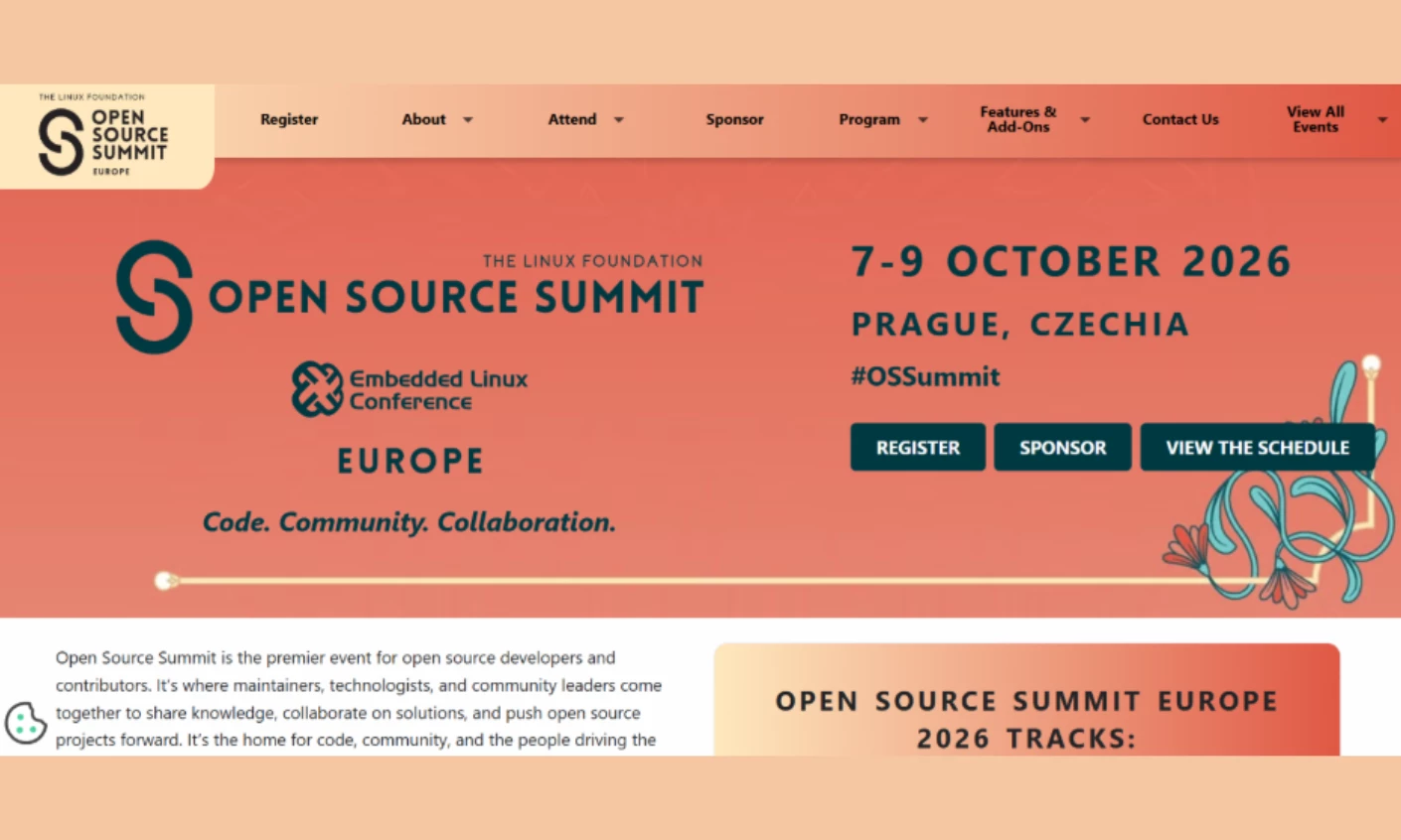 Open Source Summit Europe Open Source Summit Europe 2026 homepage, Prague