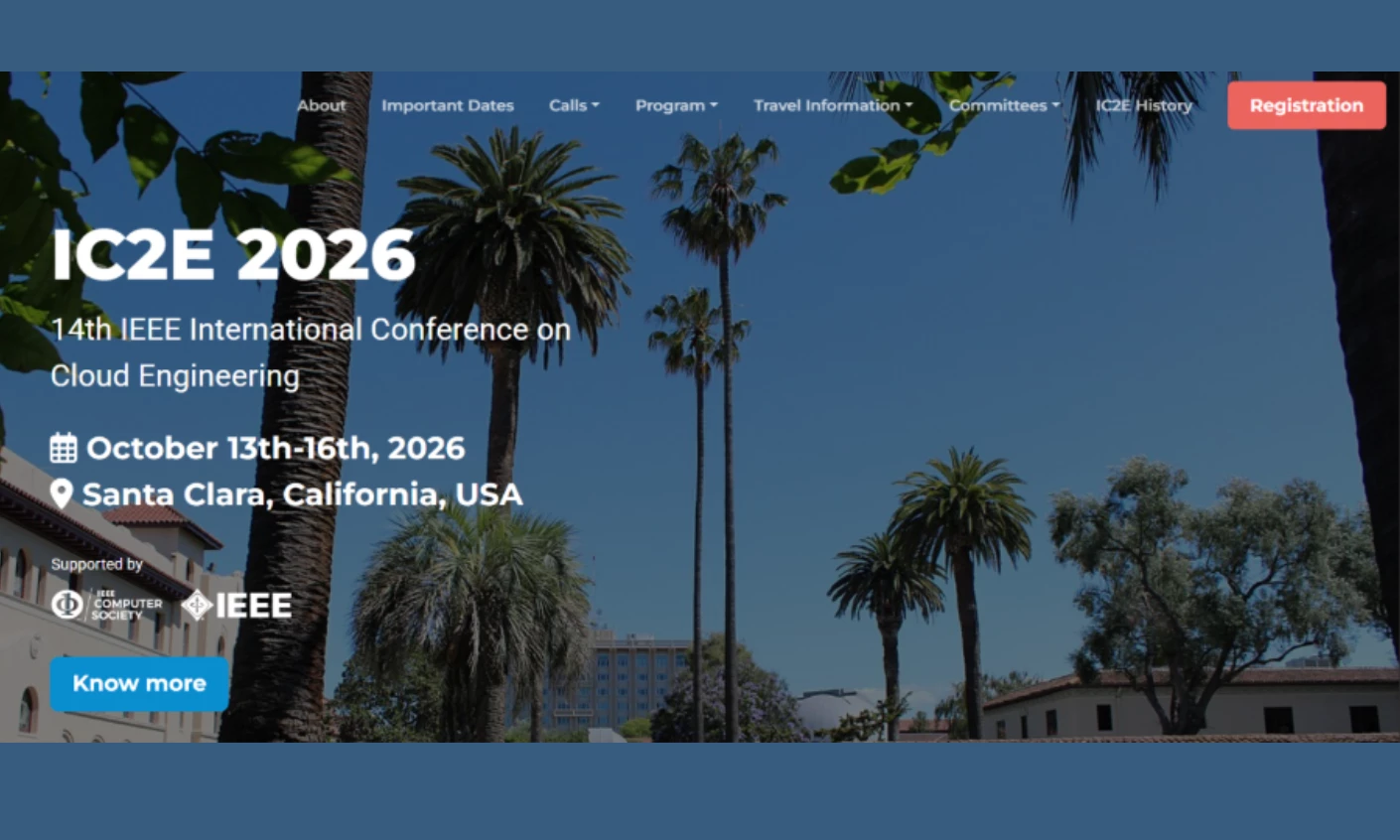 IC2E 2026 IC2E 2026 IEEE cloud engineering conference homepage