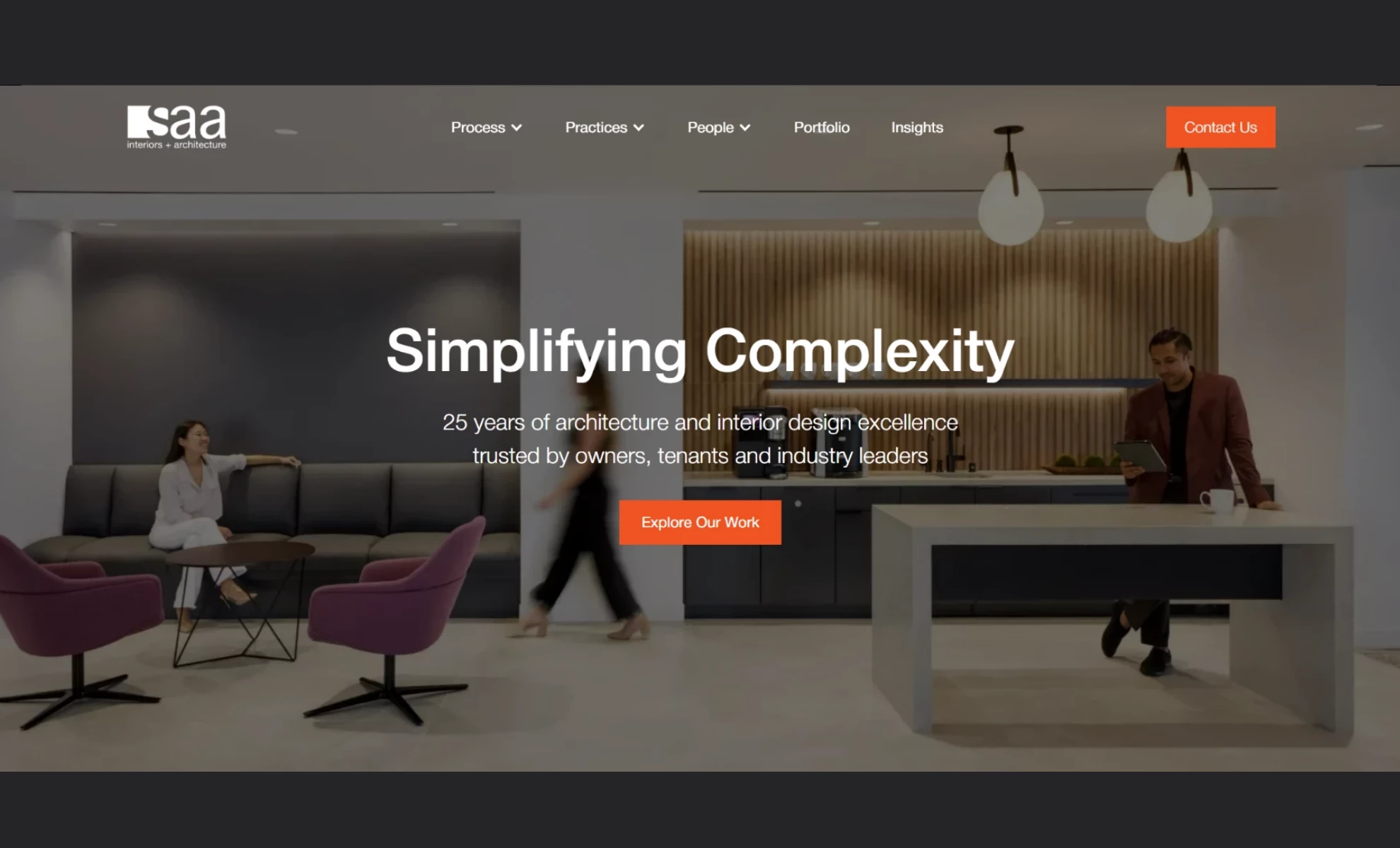 SAA interiors + architecture Website Design SAA interiors + architecture real estate website design homepage