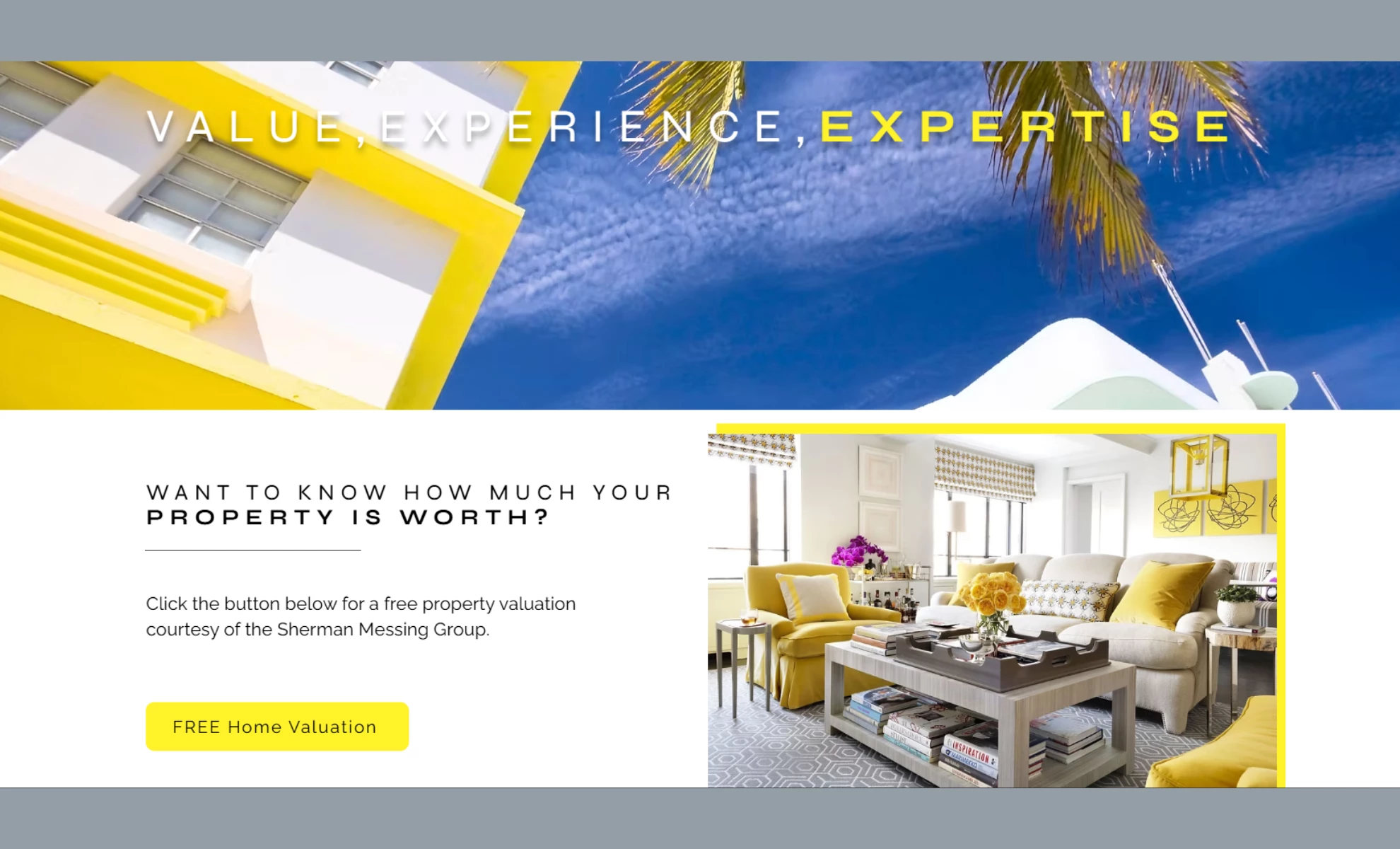 Sherman Messing Group Website Design Sherman Messing Group Miami Beach real estate website design homepage