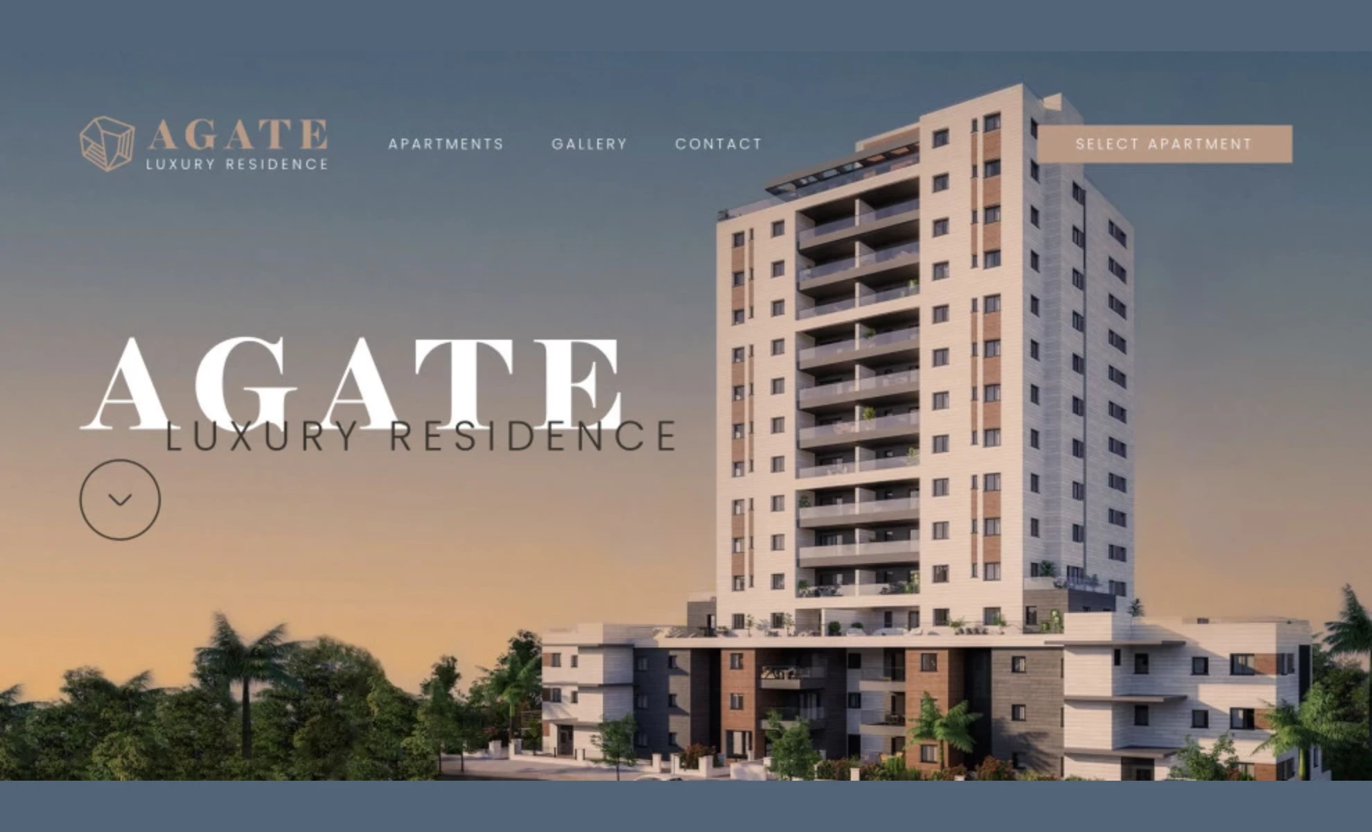 Agate Luxury Residence Website Design Agate Luxury Residence website design homepage