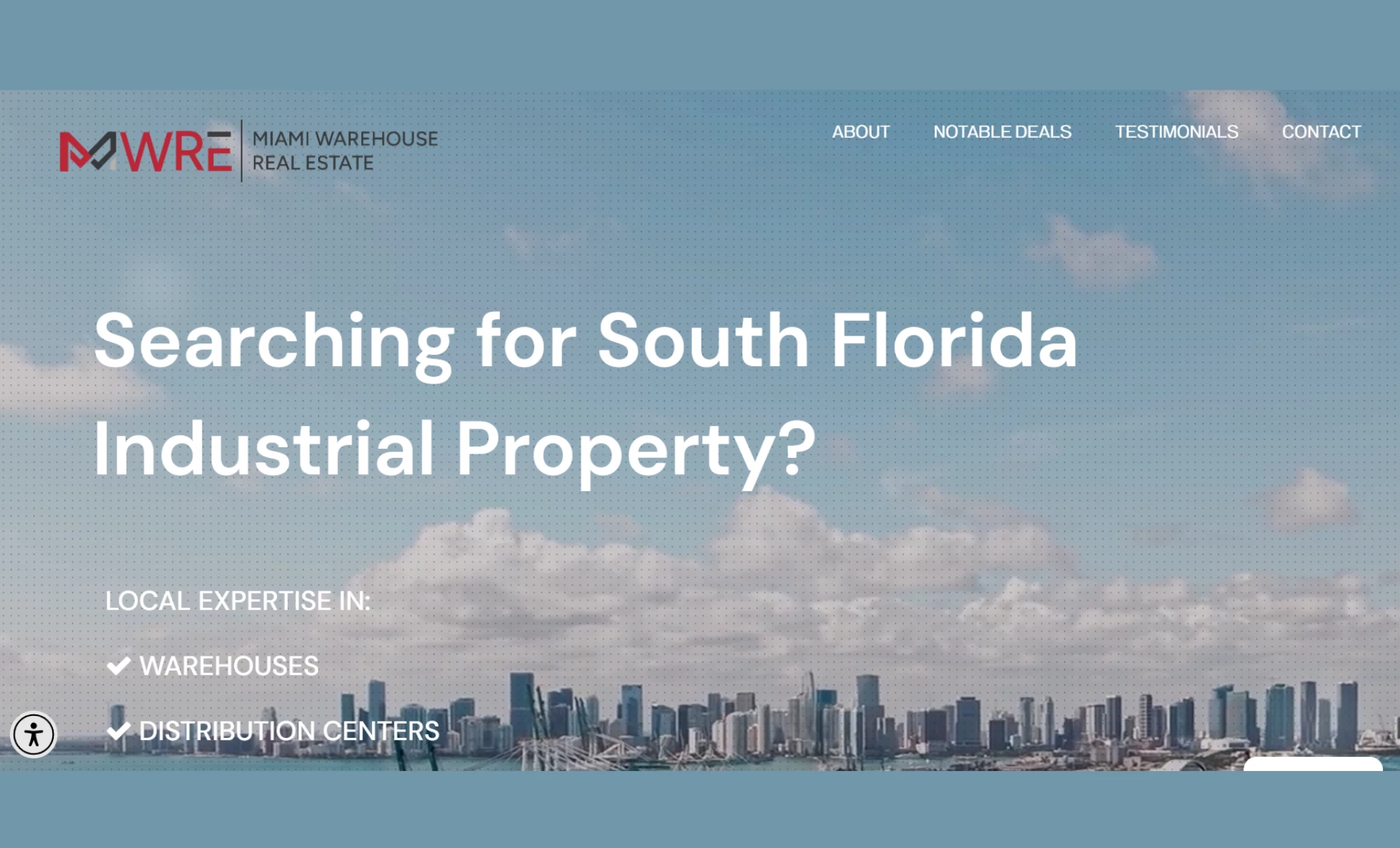 Miami Warehouse Real Estate Website Design Miami Warehouse Real Estate website design homepage