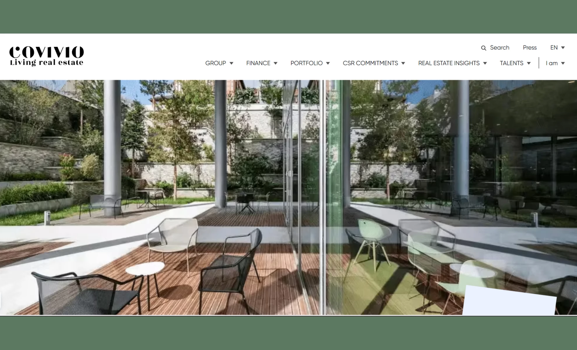Covivio Website Design Covivio European commercial real estate website design homepage