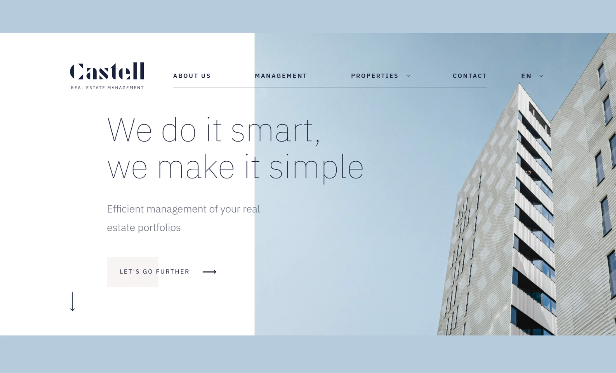 Castell Management Website Design Castell Management real estate website design homepage