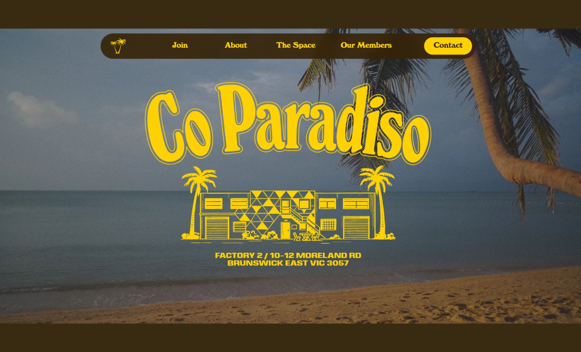 CoParadiso Website CoParadiso coworking real estate website design homepage