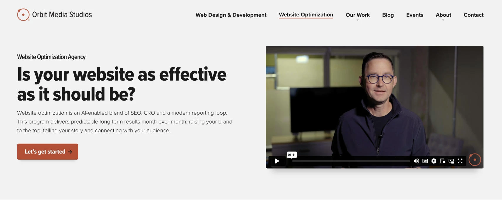 Orbit Media homepage Orbit Media enterprise SEO company homepage