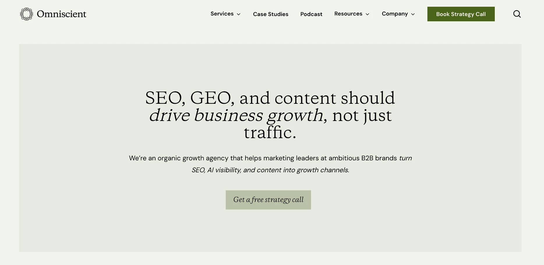 Omniscient Digital homepage Omniscient Digital enterprise SEO company homepage