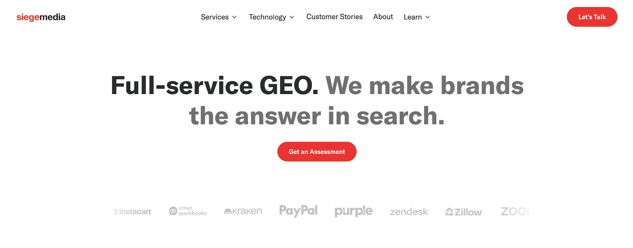 Siege Media homepage Siege Media enterprise SEO company homepage