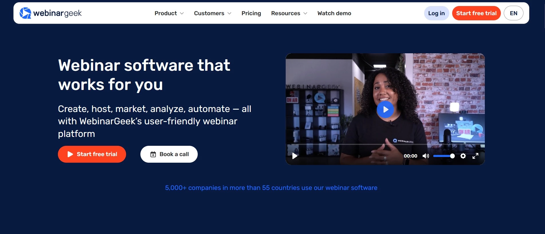 WebinarGeek homepage