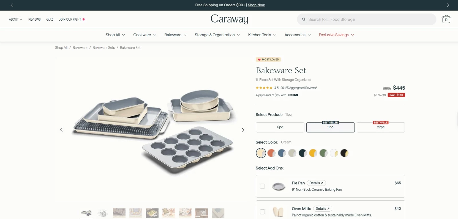 Caraway product page ecommerce seo Caraway product page ecommerce seo