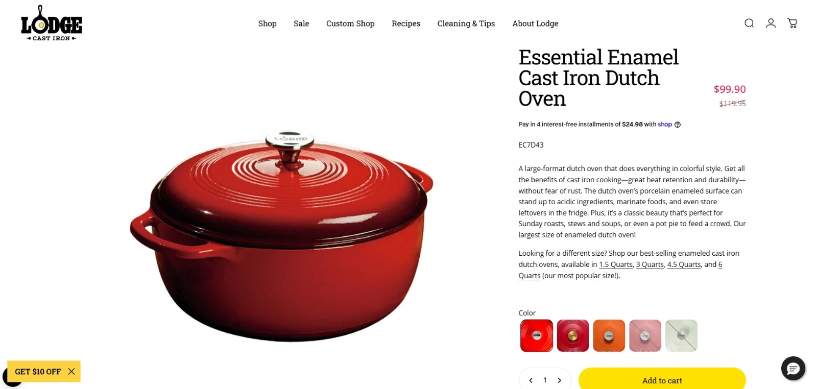 Lodge Cast product page seo ecommerce Lodge Cast product page seo ecommerce