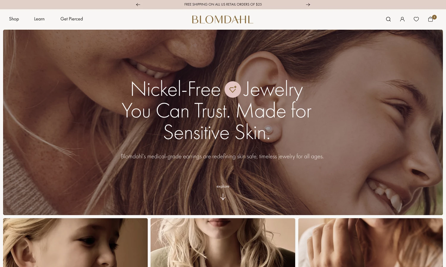 DigitlHaus Blomdahl Shopify Plus Redesign Blomdahl eCommerce homepage redesigned by DigitlHaus after the brand migrated from BigCommerce to Shopify Plus.