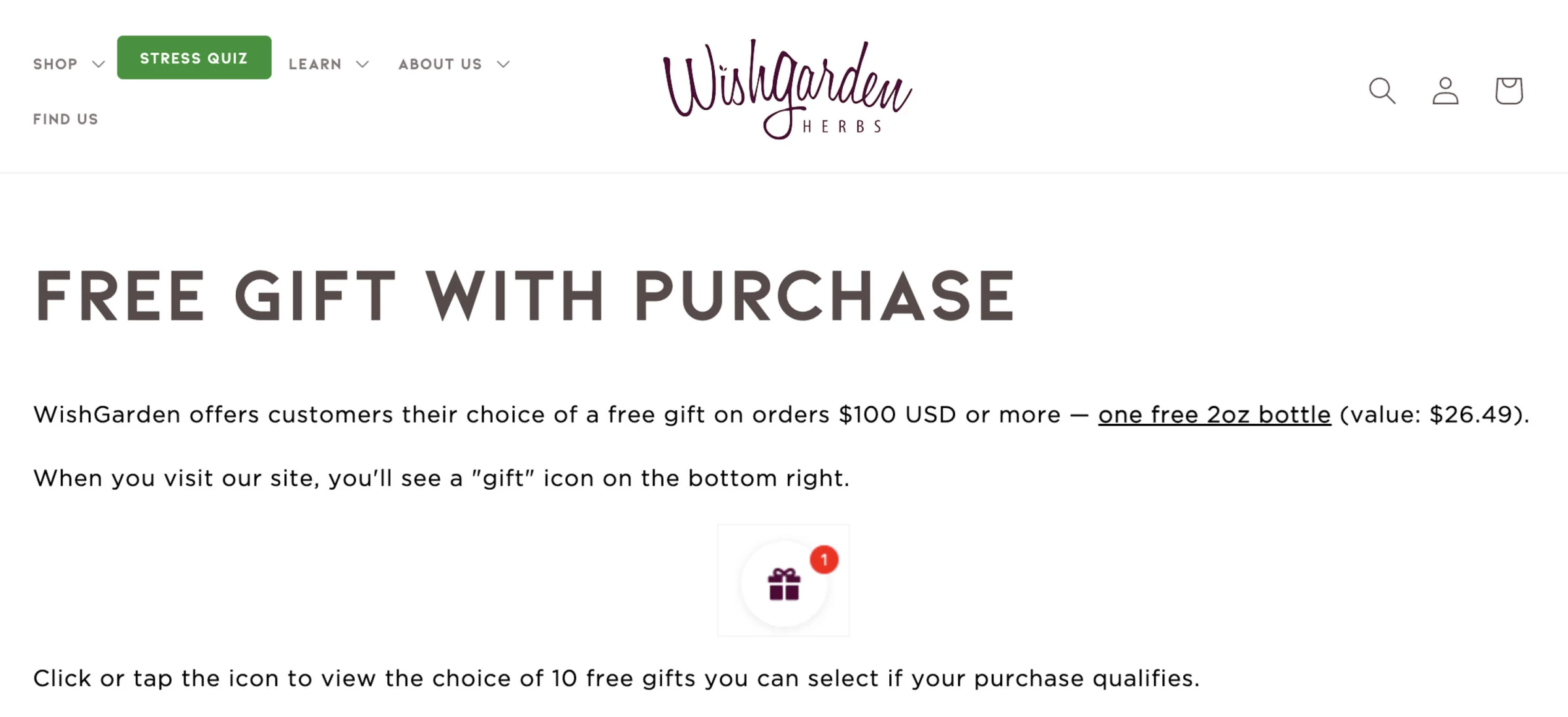 WishGarden Herbs free gift Promotional marketing: WishGarden Herbs free gift