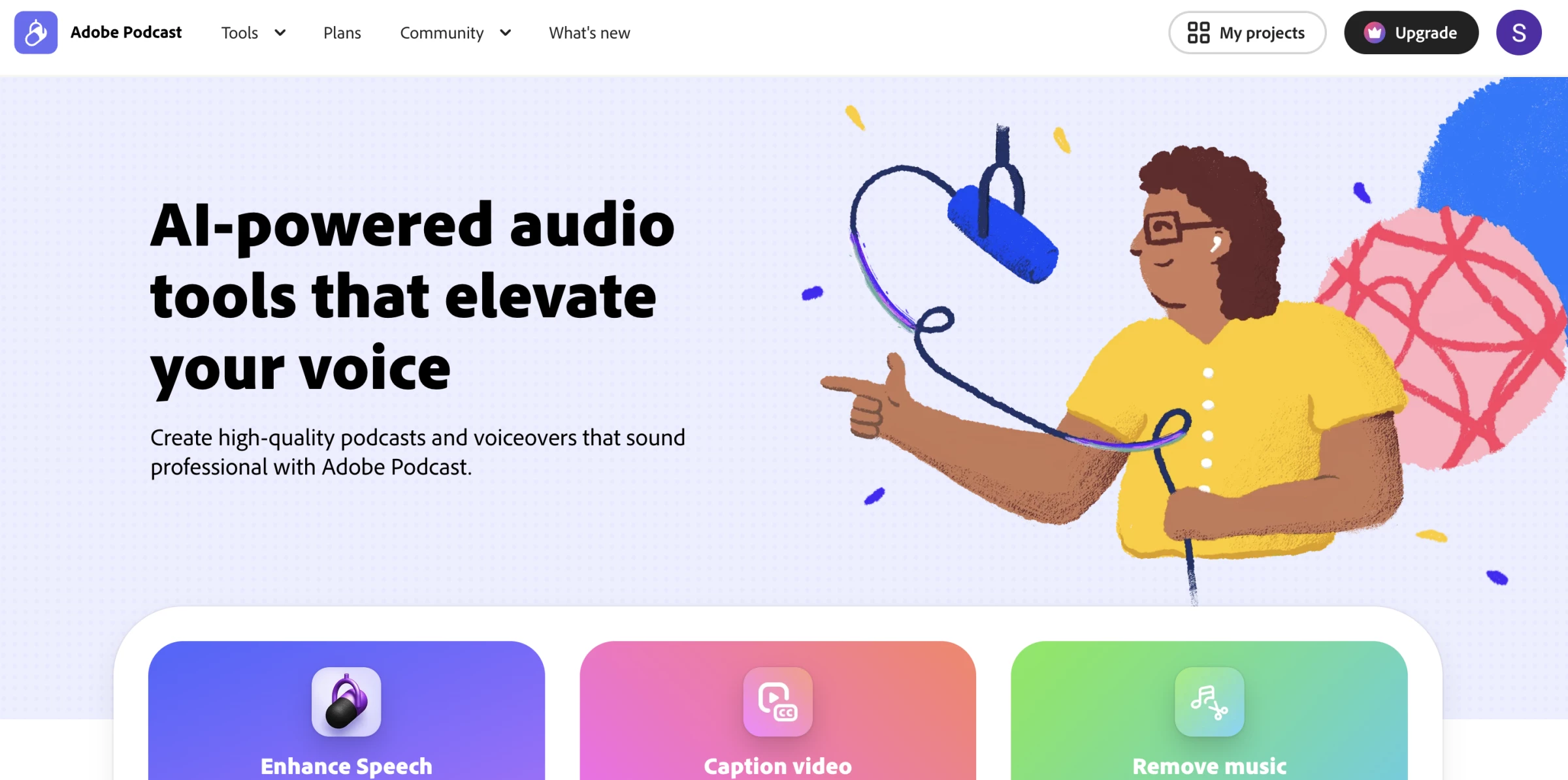 adobe podcast website hero