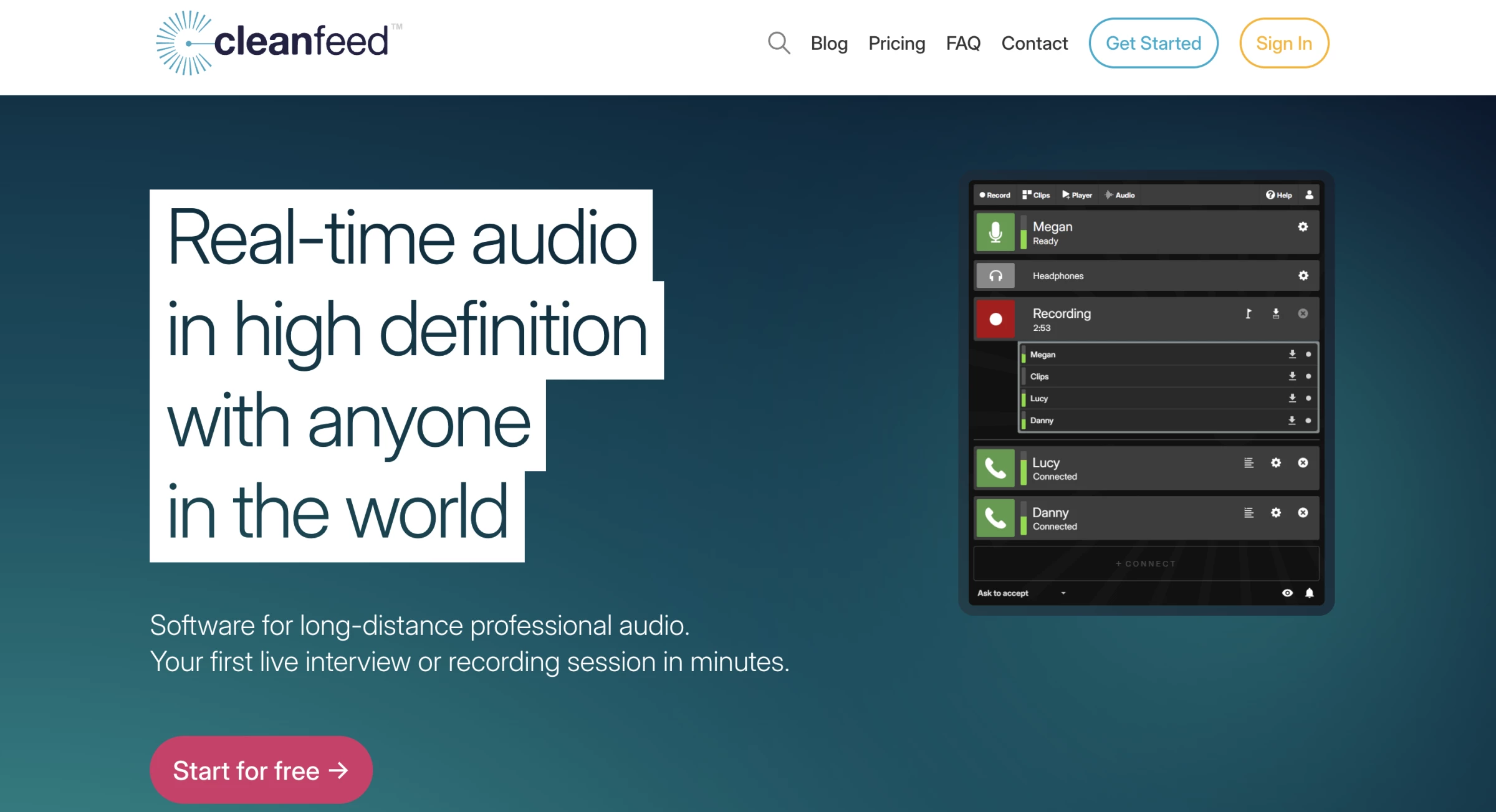 Cleanfeed website hero