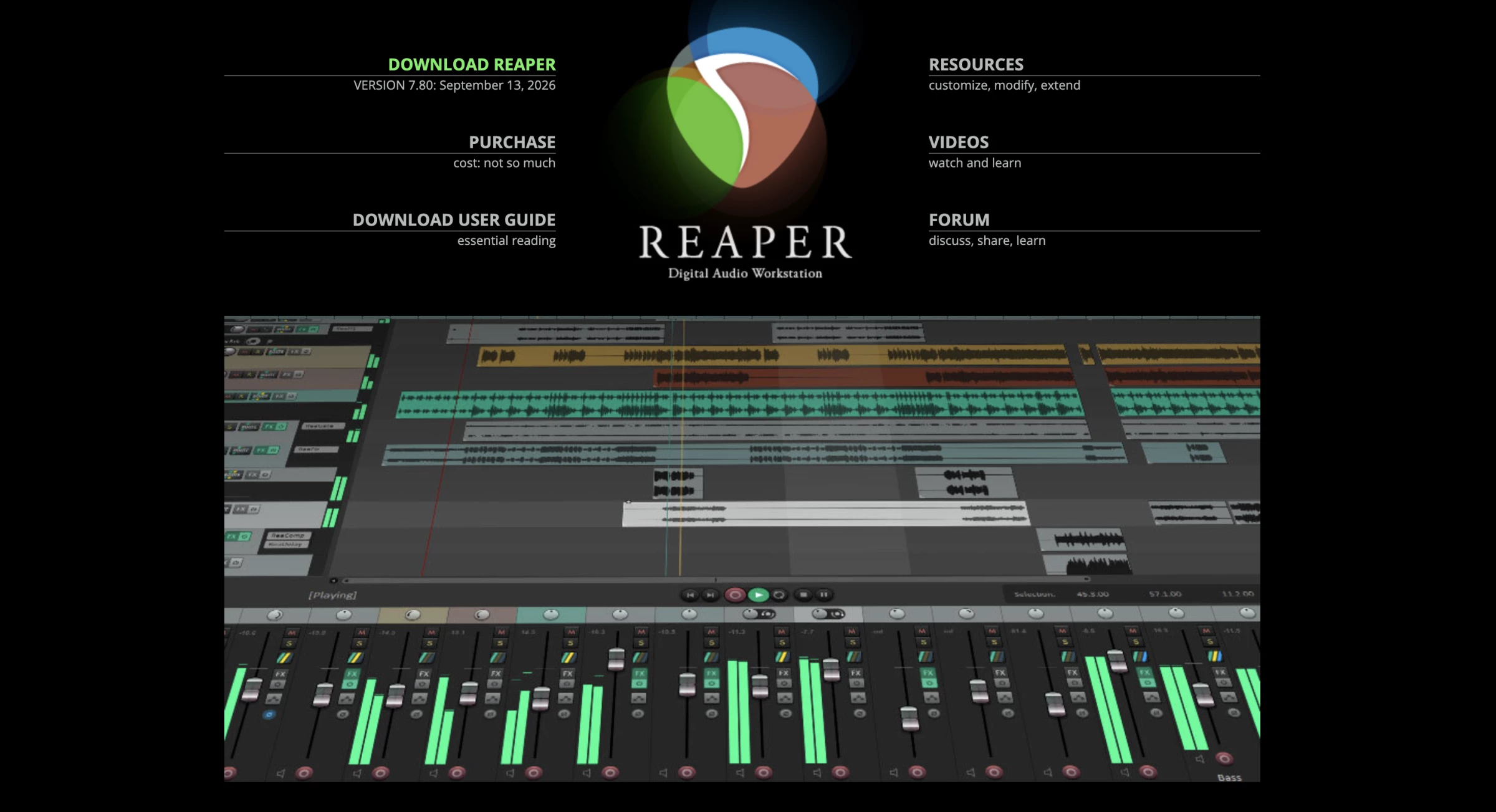 Reaper website hero