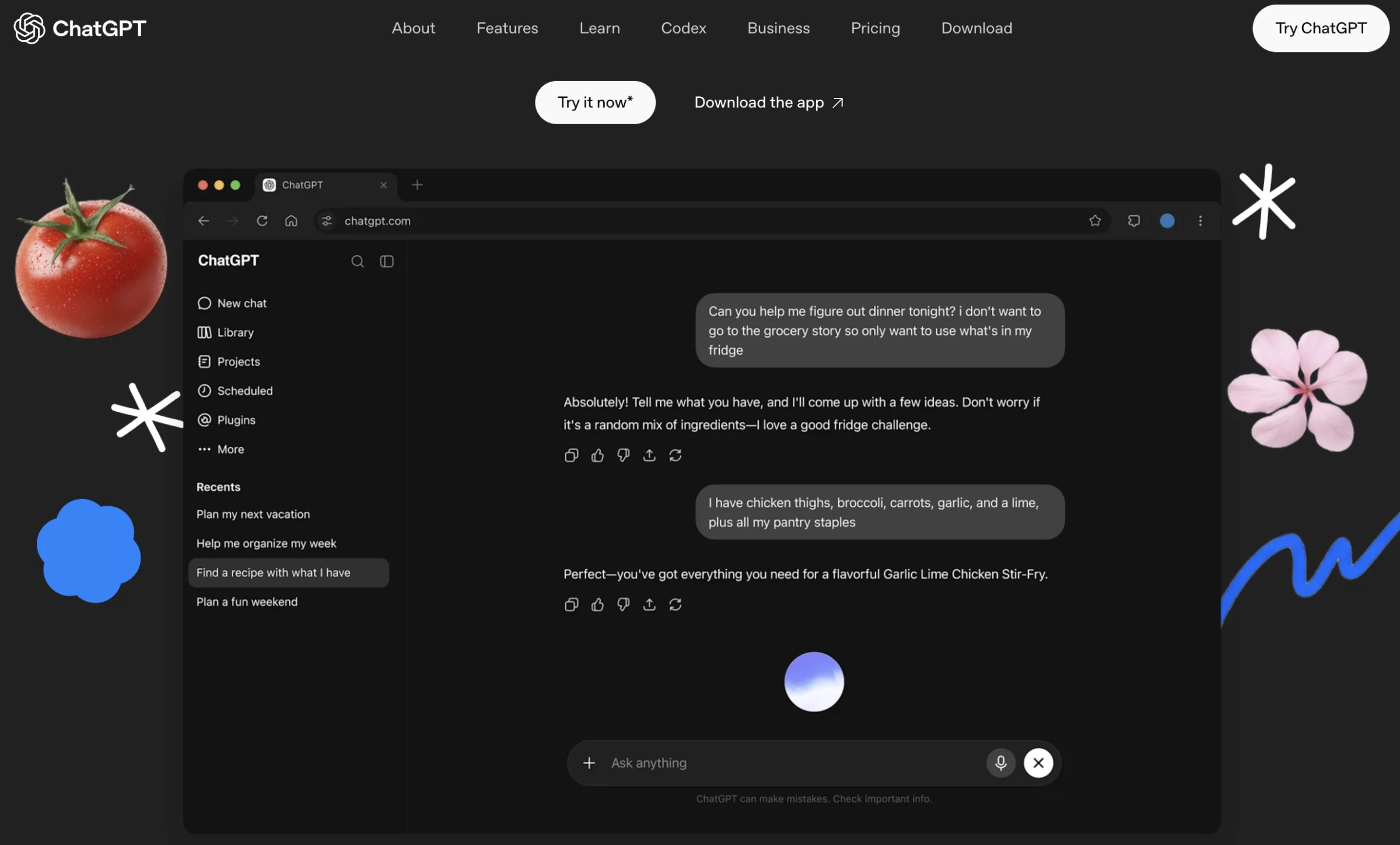 ChatGPT homepage