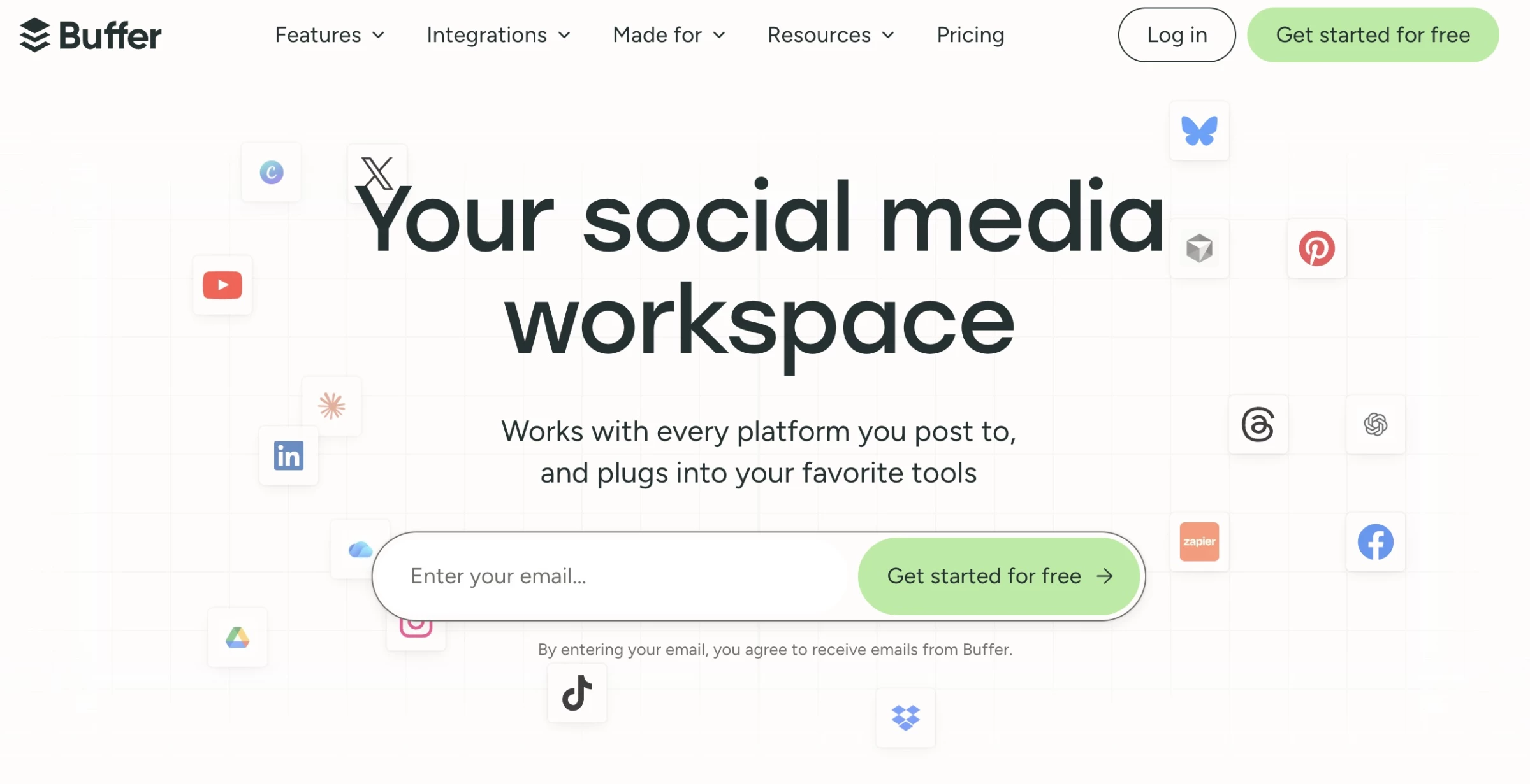 Buffer homepage