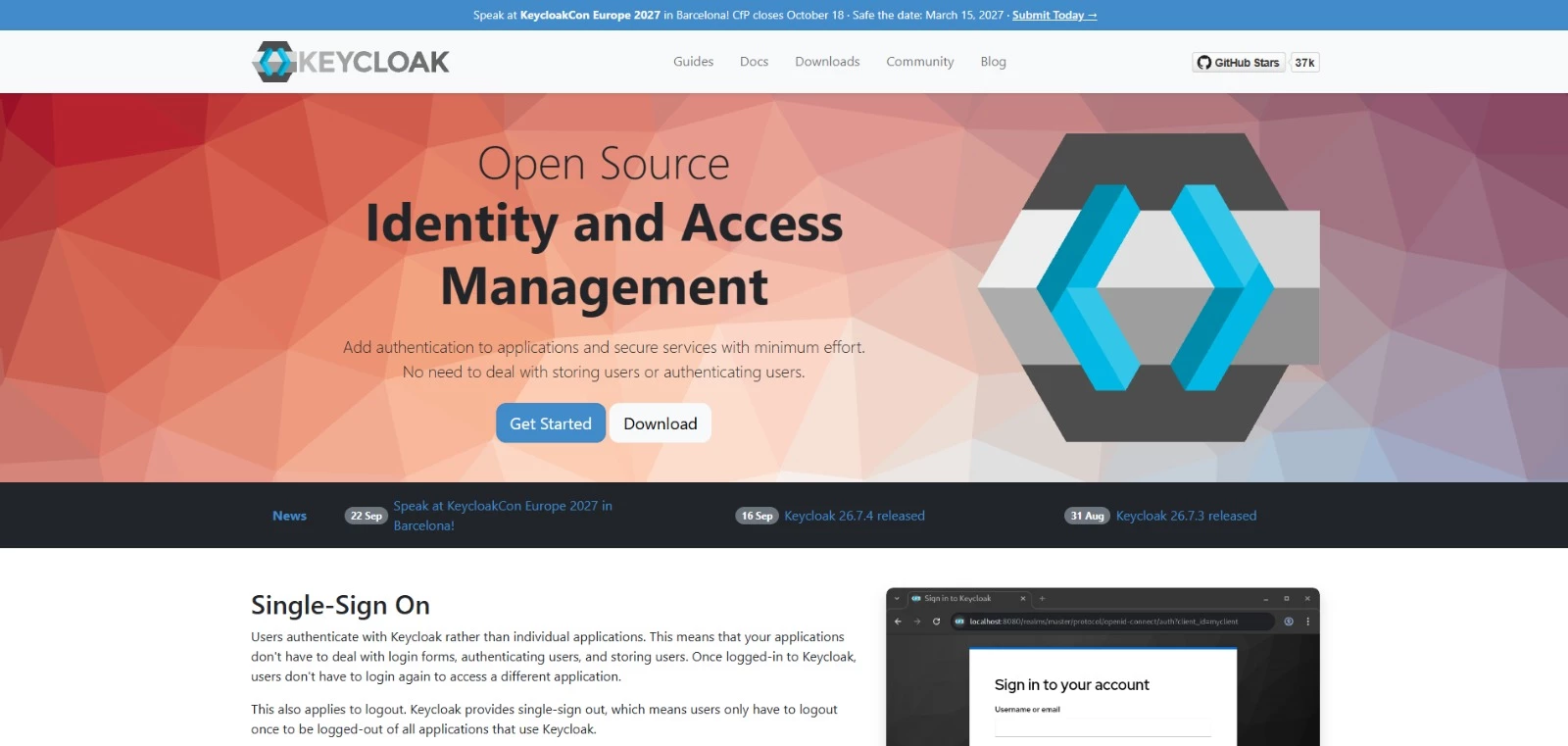 Keycloak IAM tool homepage Keycloak IAM tool homepage