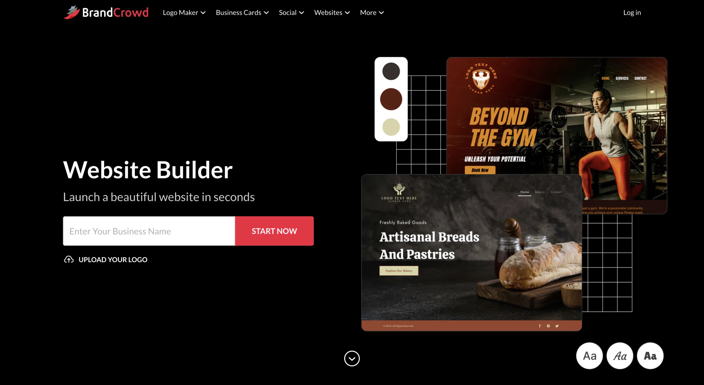 BrandCrowd website hero