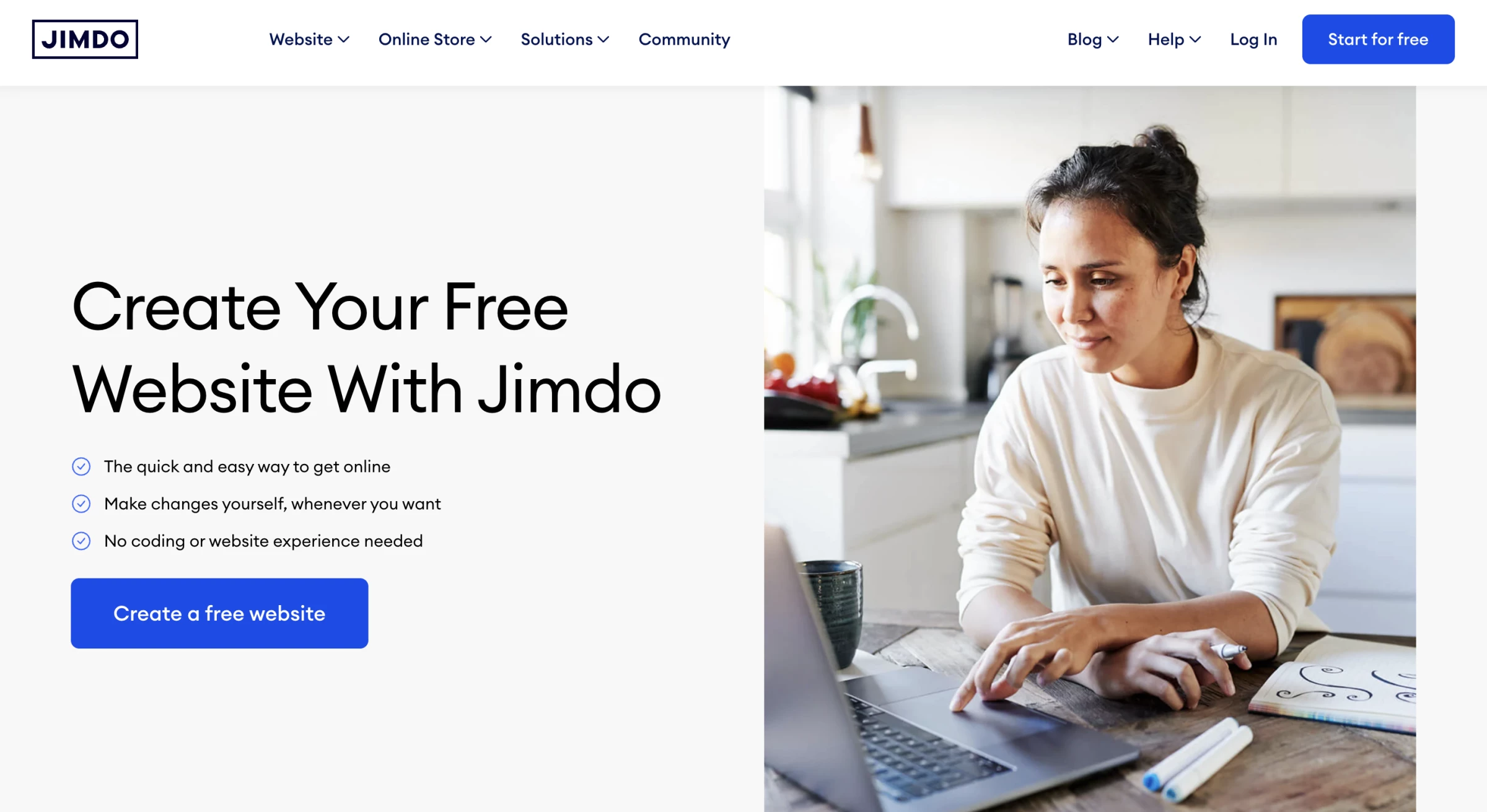 Jimdo website hero