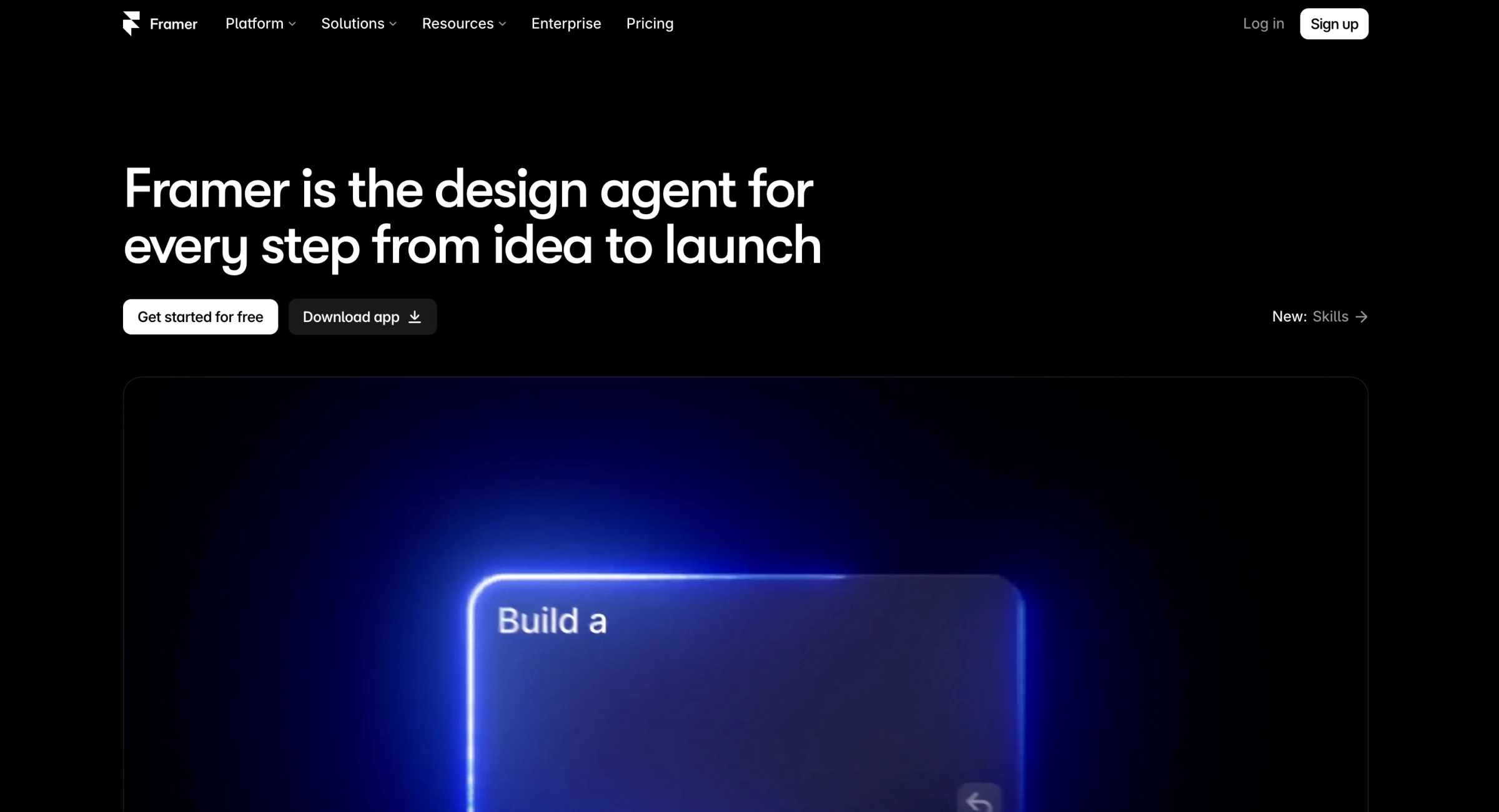Framer website hero