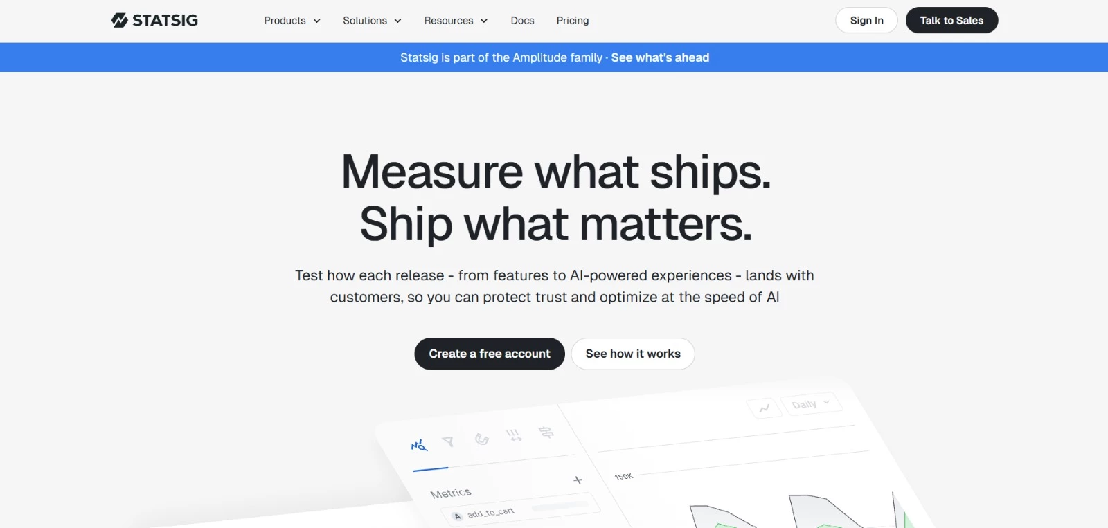 Statsig ab testing tool homepage Statsig ab testing tool homepage