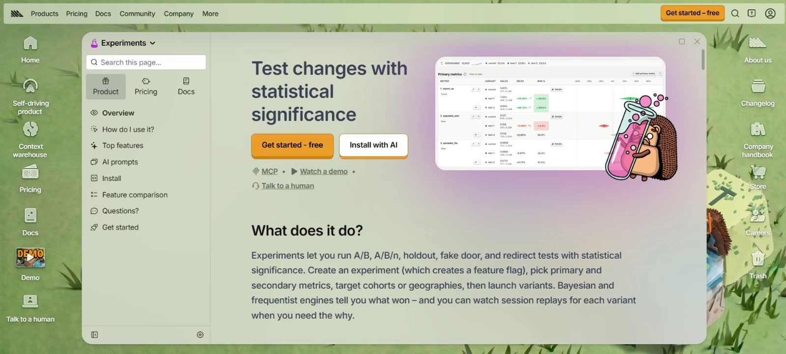 PostHog ab testing tool homepage PostHog ab testing tool homepage