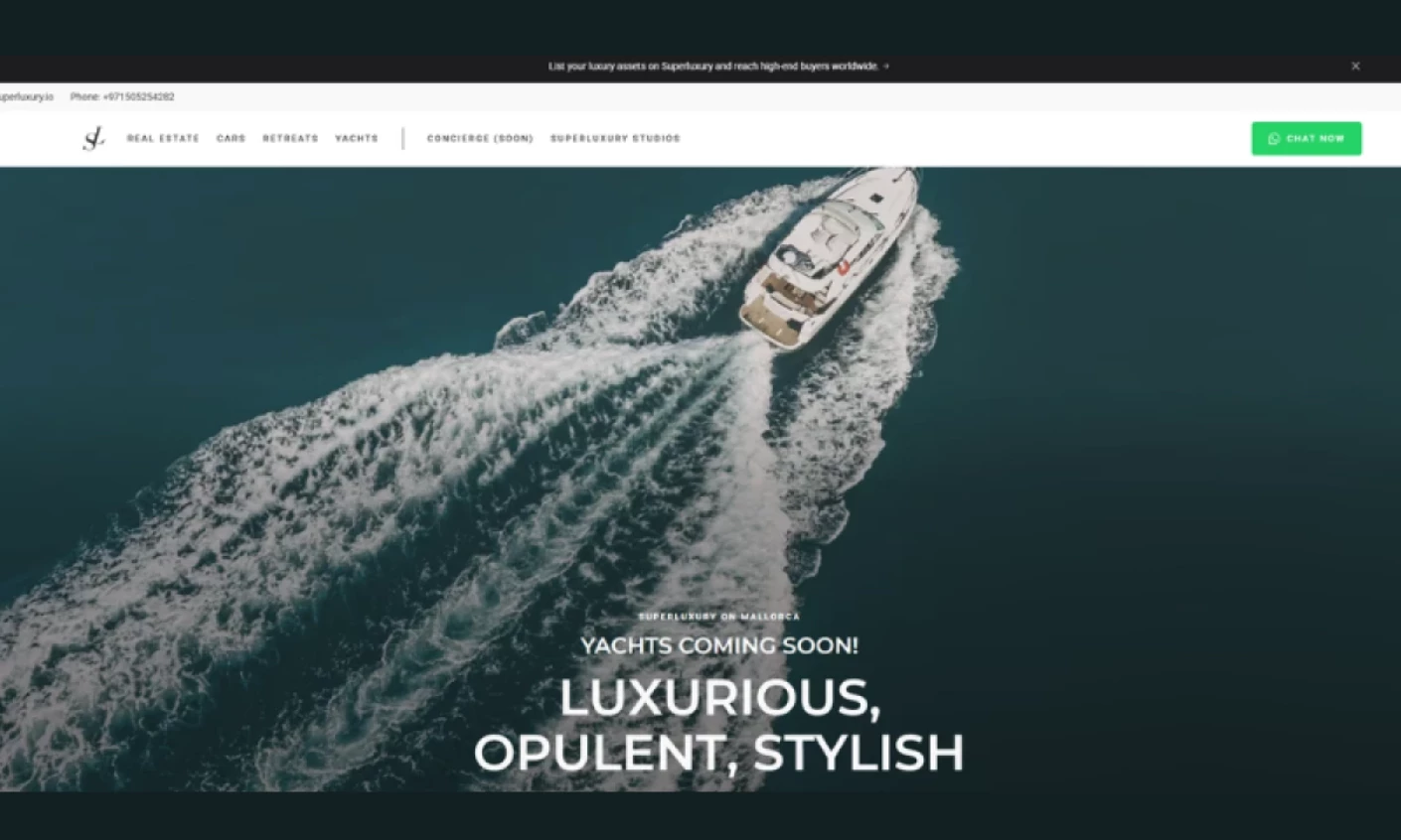 SuperLuxury Homepage SuperLuxury homepage design