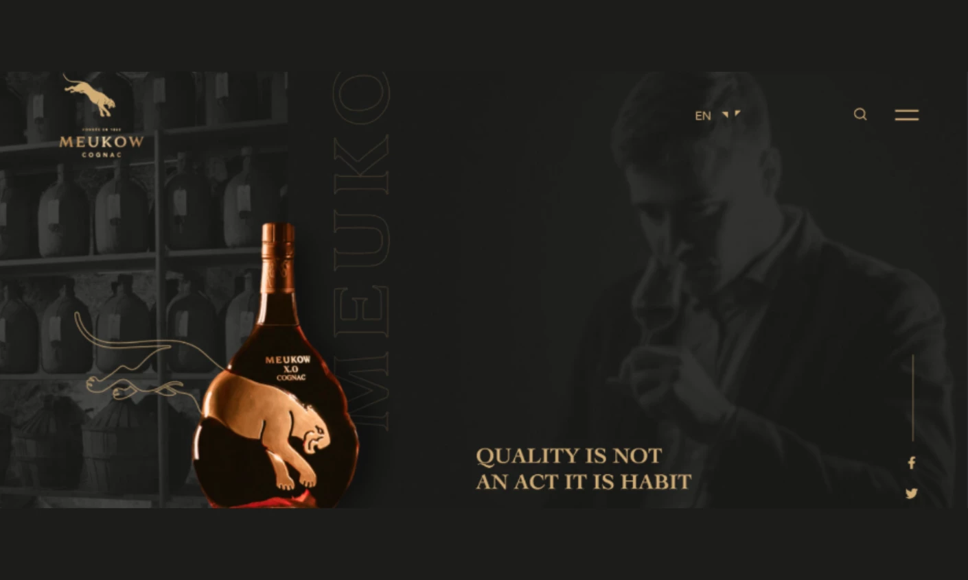 Meukow Cognac Homepage Meukow Cognac homepage design