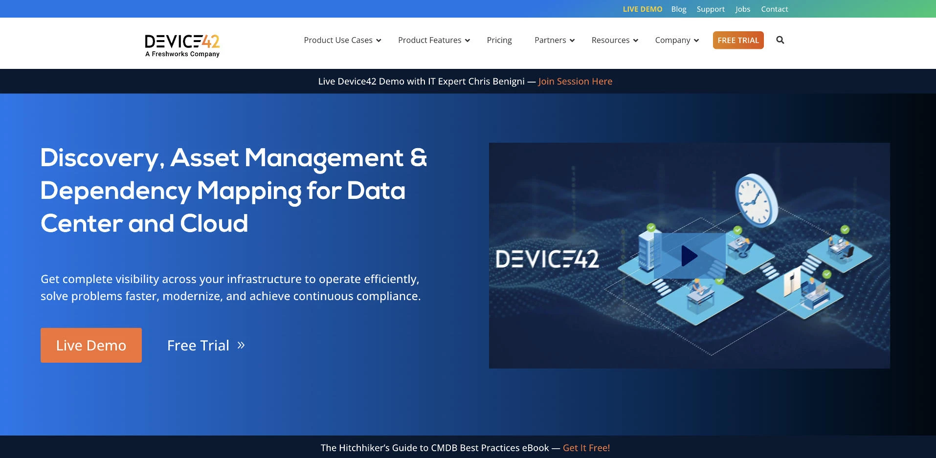 ITAM software: Device42 homepage