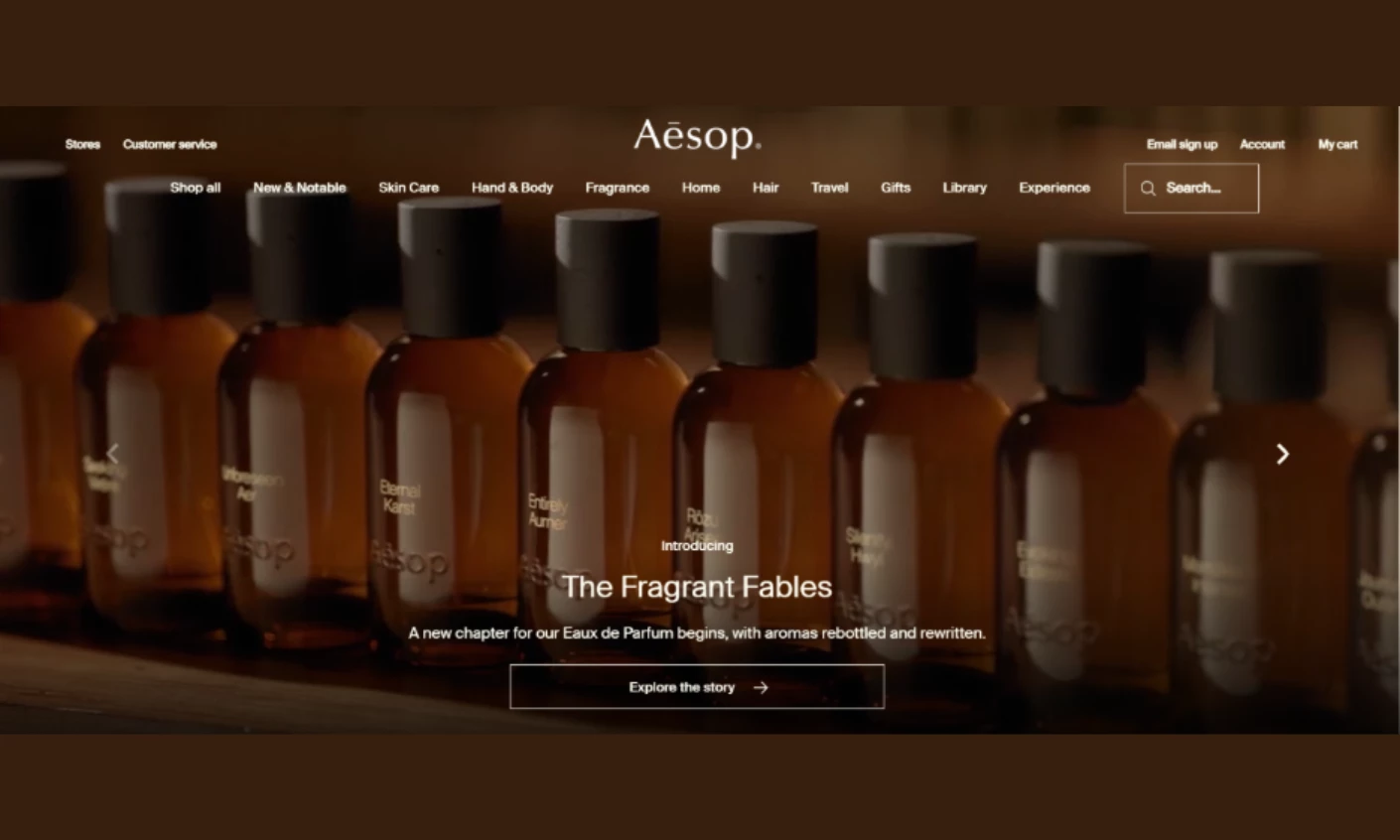 Aesop Homepage Aesop homepage design