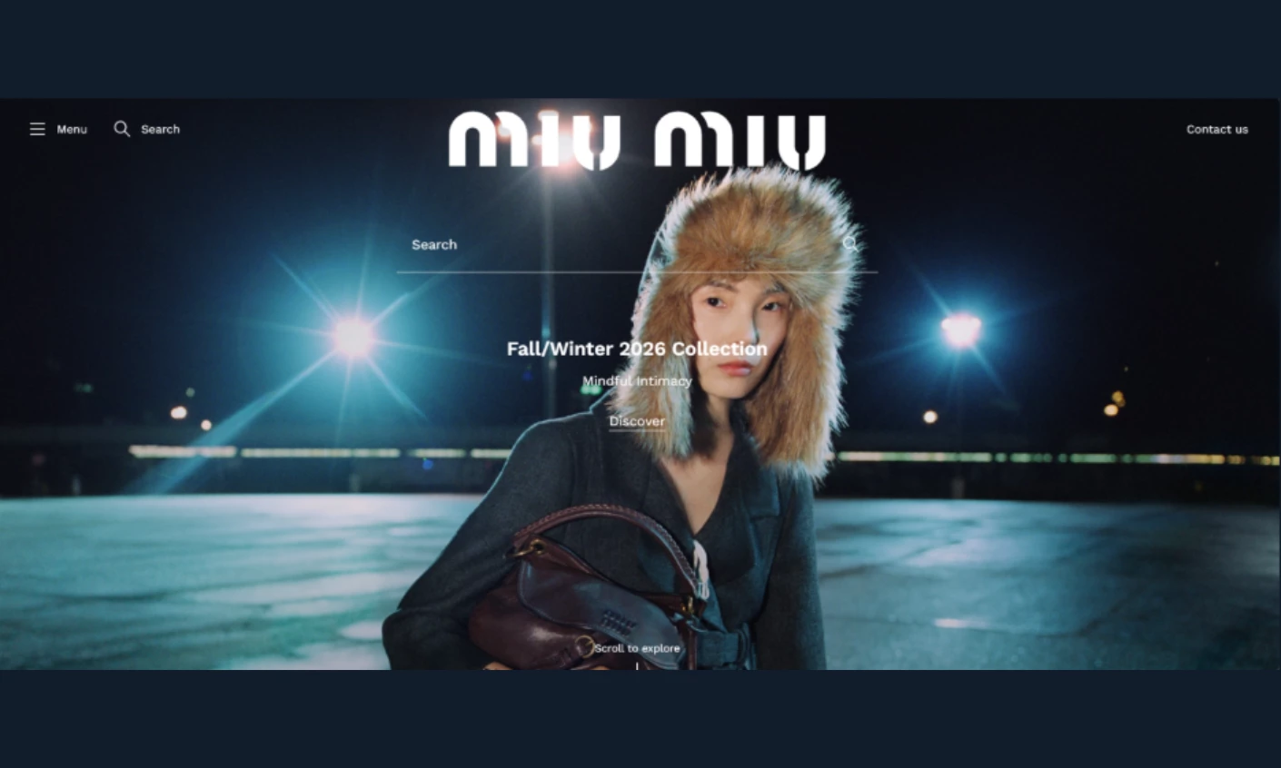 Miu Miu Homepage Miu Miu homepage design