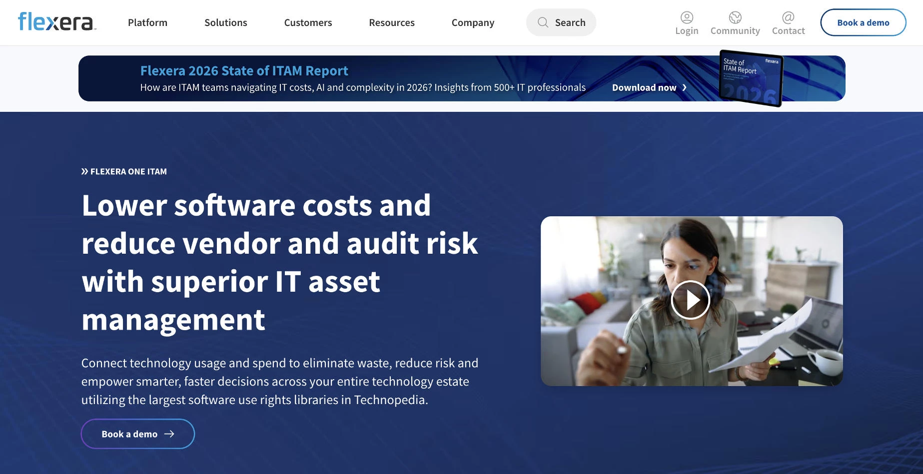 ITAM software: Flexera homepage