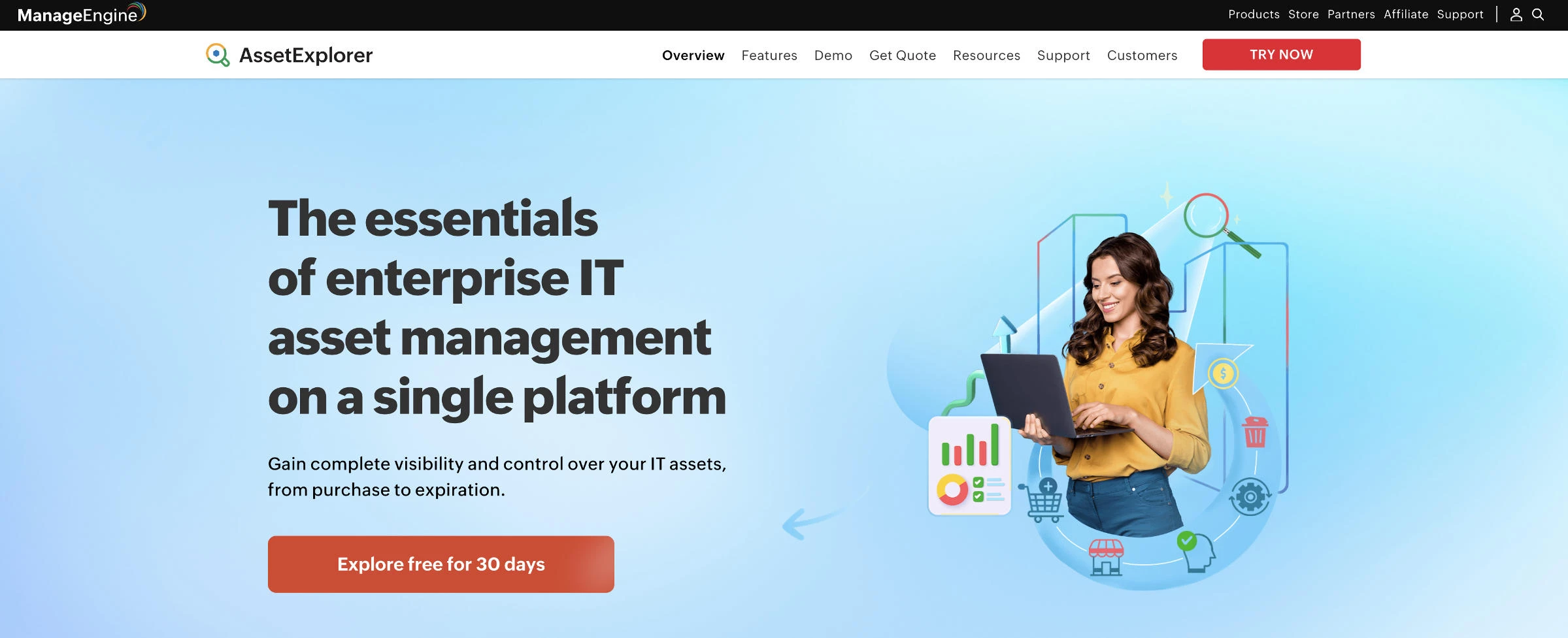 ITAM software: ManageEngine AssetExplorer