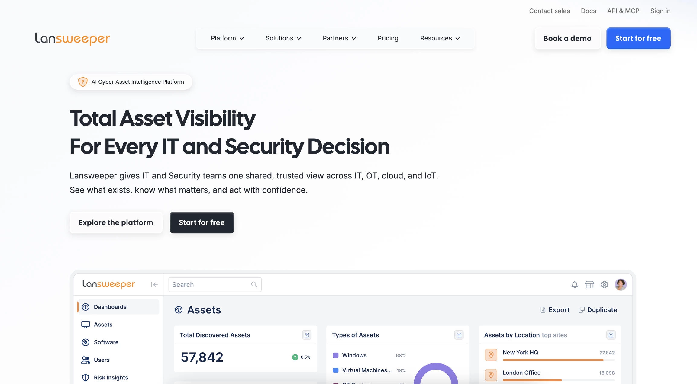 ITAM software: Lansweeper homepage