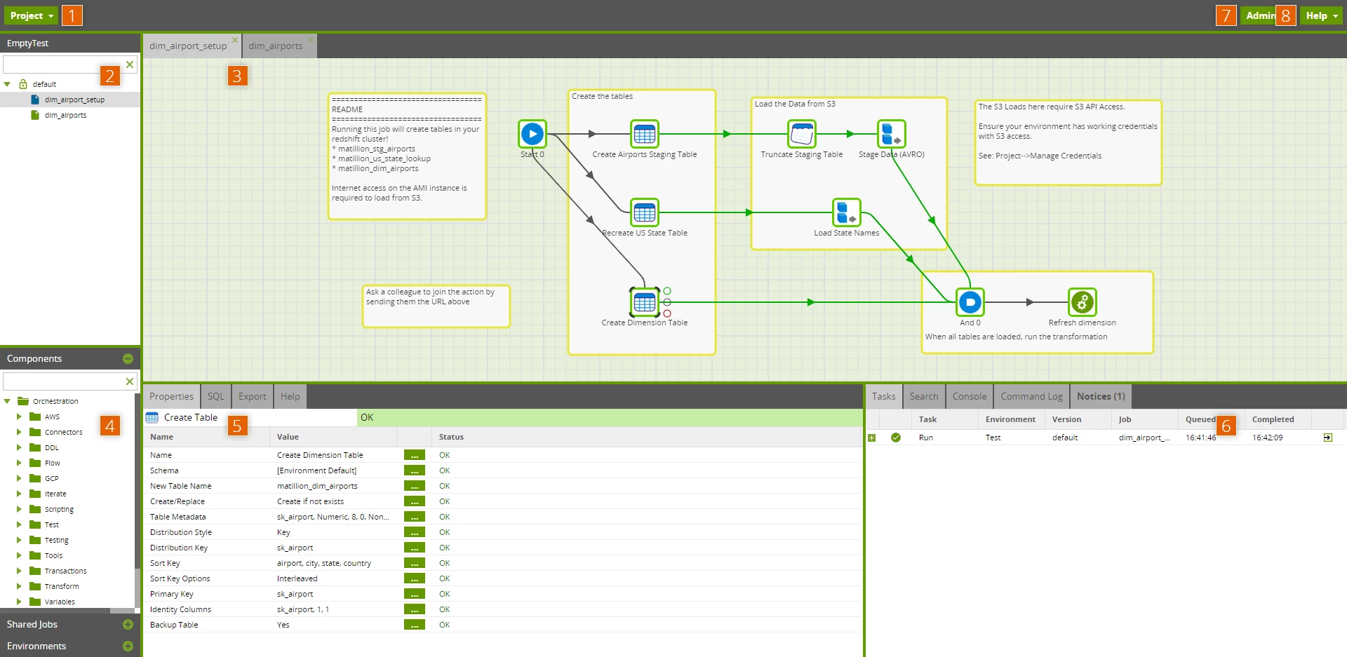 data integration setup on Matillion Screenshot of data integration setup on Matillion