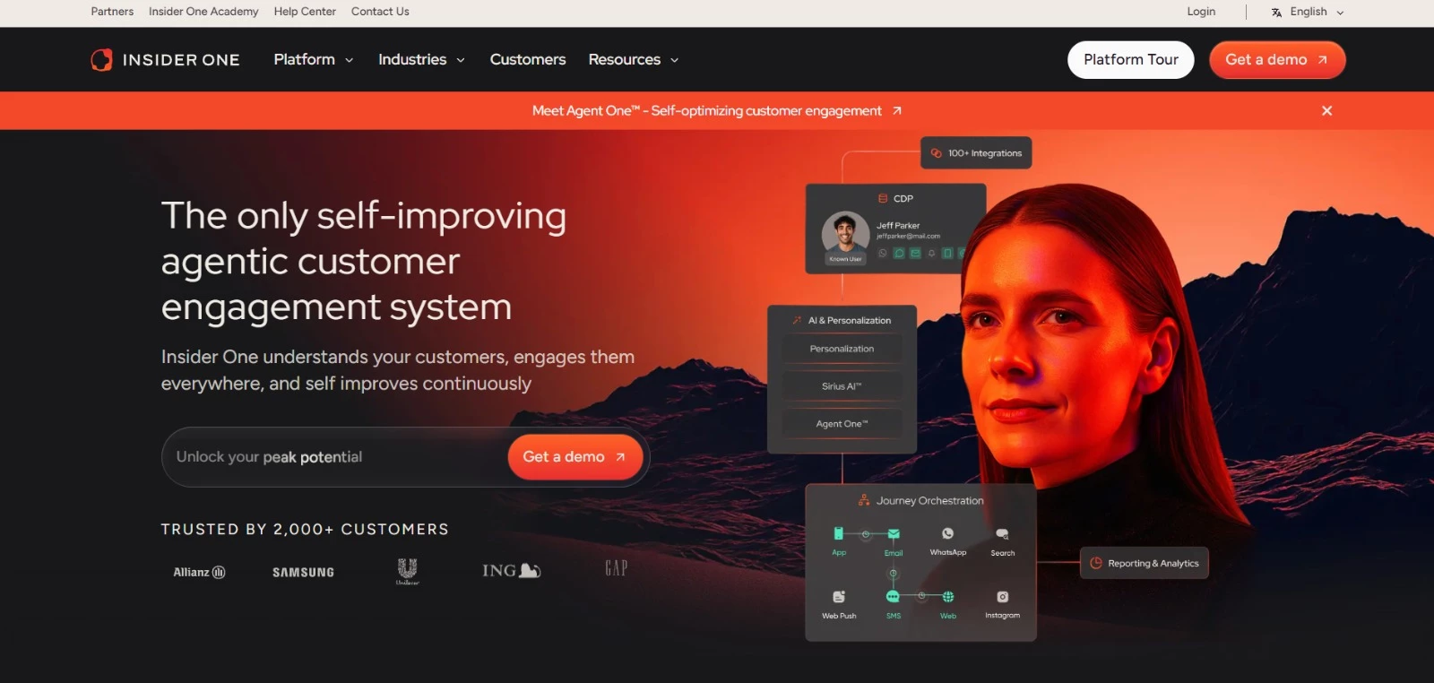 Insider One cdp homepage Insider One cdp homepage