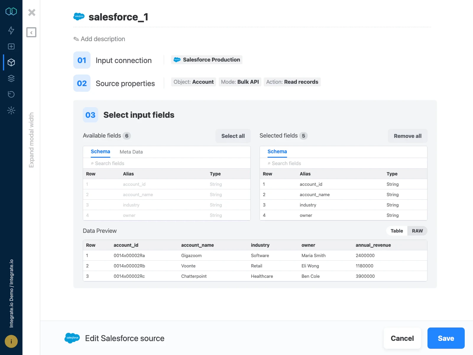 Integrate.io dashboard Integrate.io dashboard