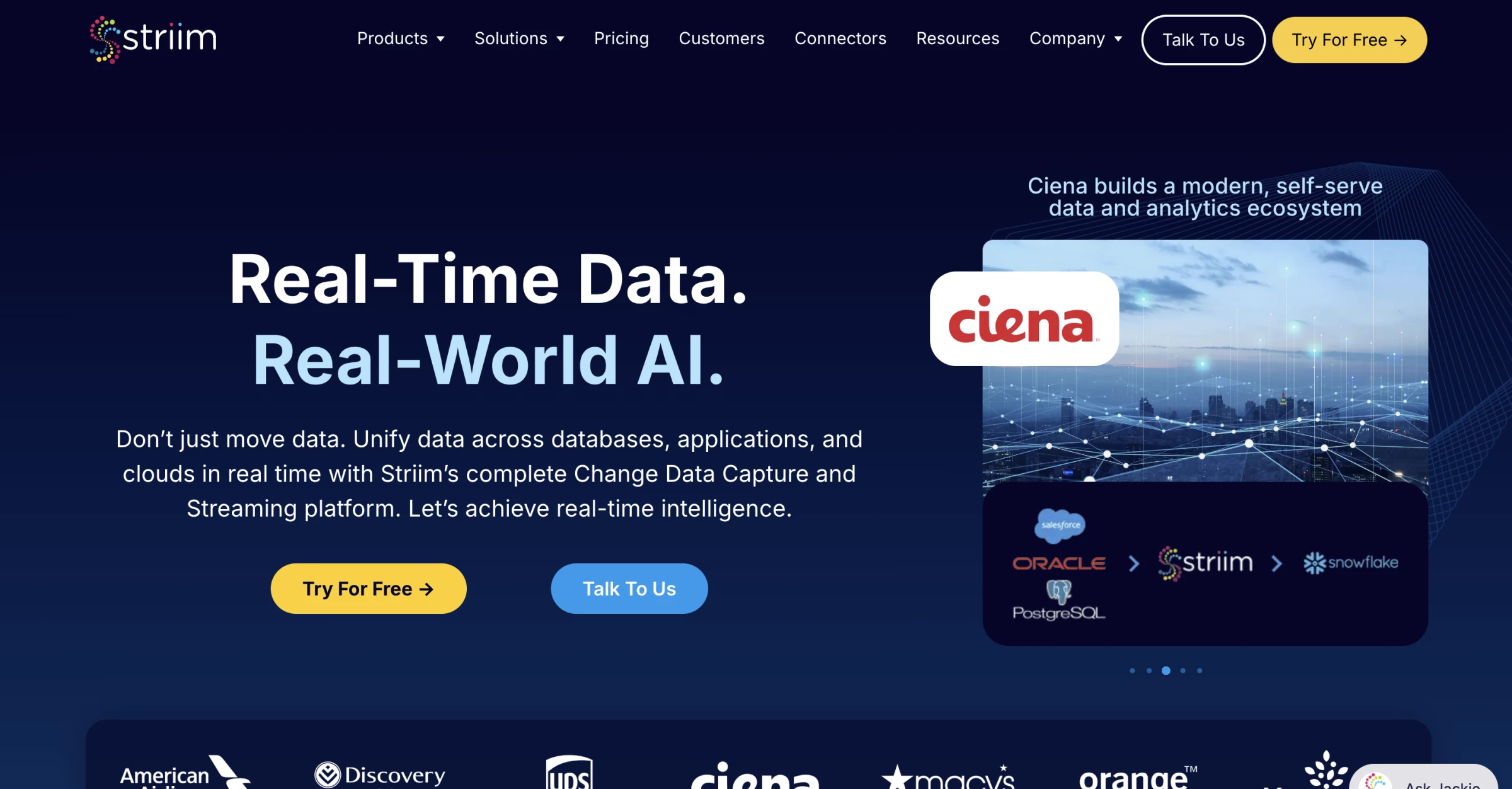 Striim website hero Striim website hero