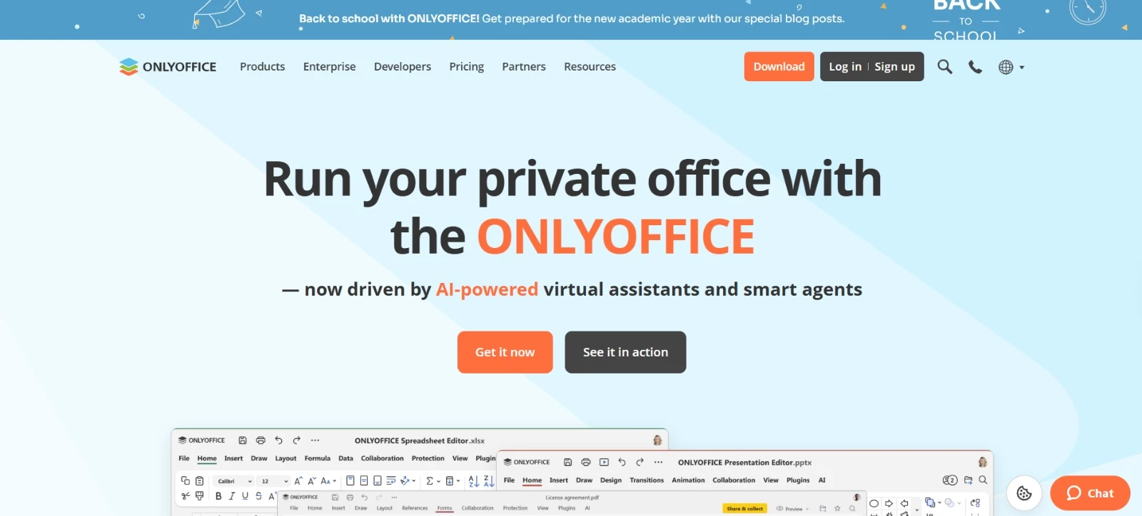 ONLYOFFICE Docs AI productivity tools homepage ONLYOFFICE Docs AI productivity tools homepage