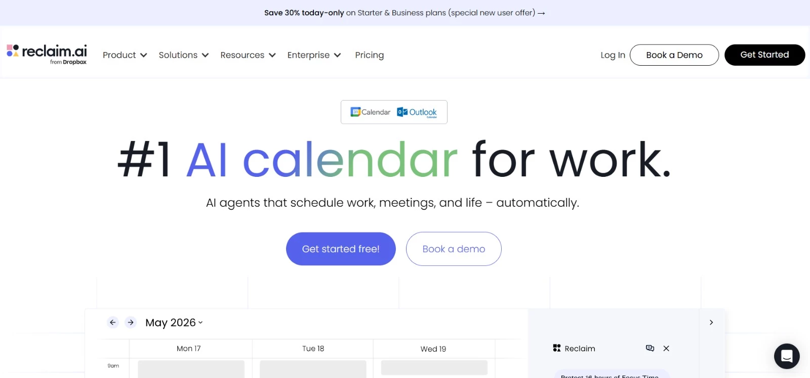 Reclaim ai productivity tools homepage Reclaim ai productivity tools homepage