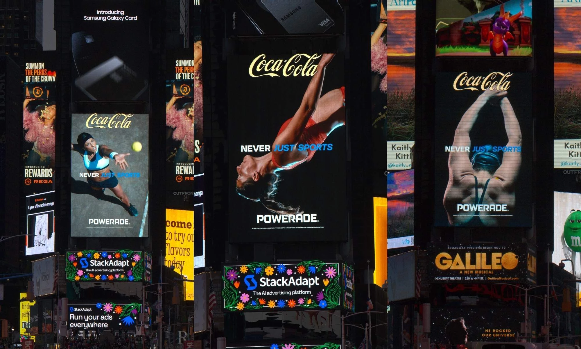 Stills of Powerade's Time Square DOOH