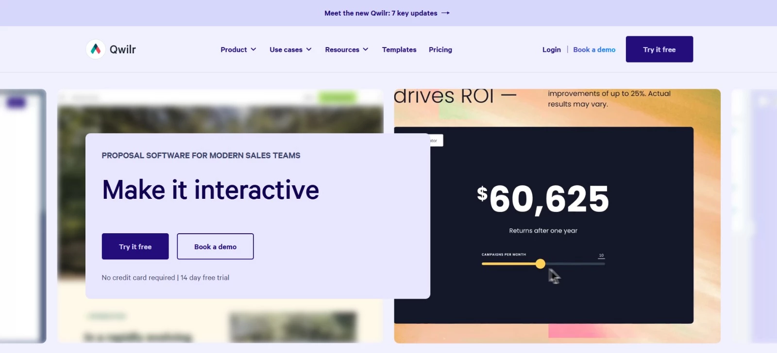 Qwilr proposal software tool homepage