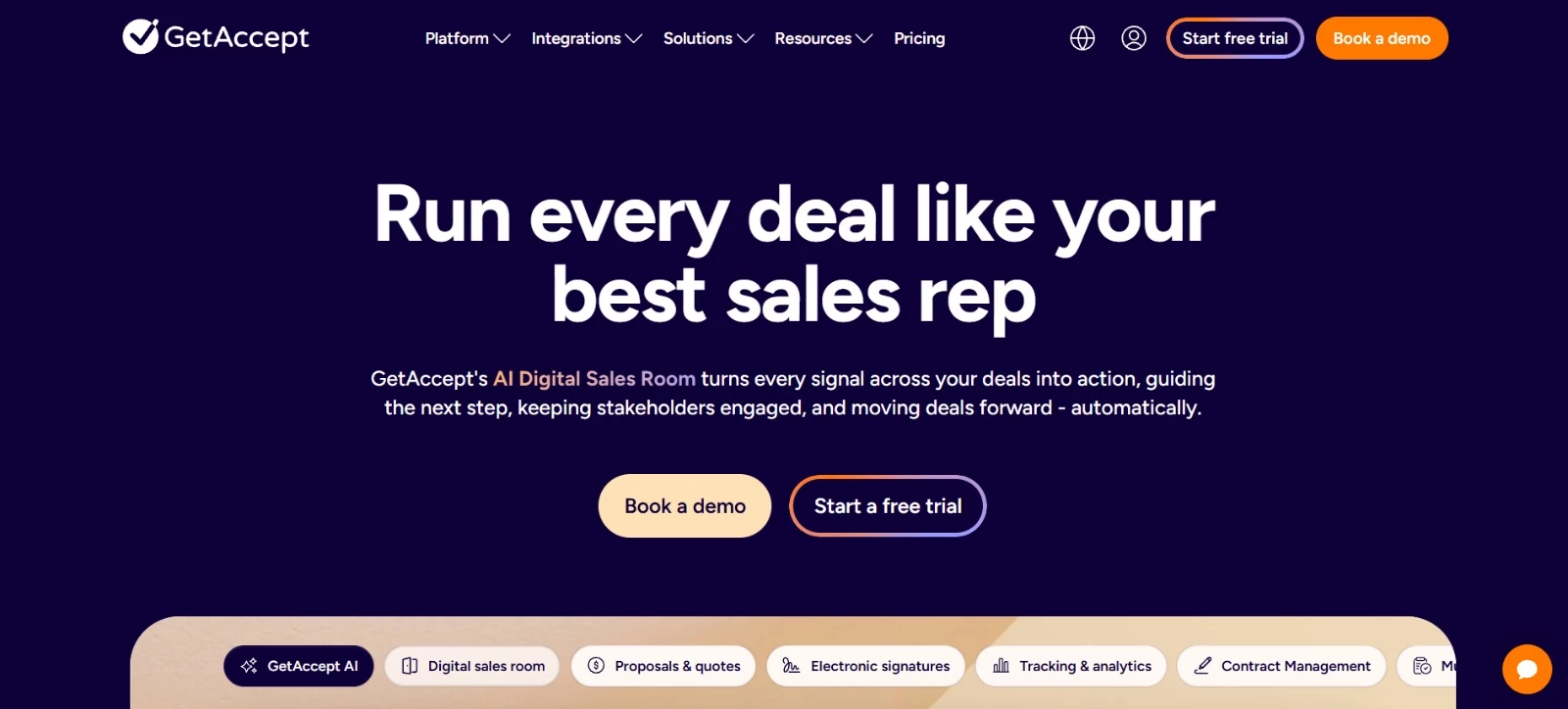GetAccept proposal software tool homepage