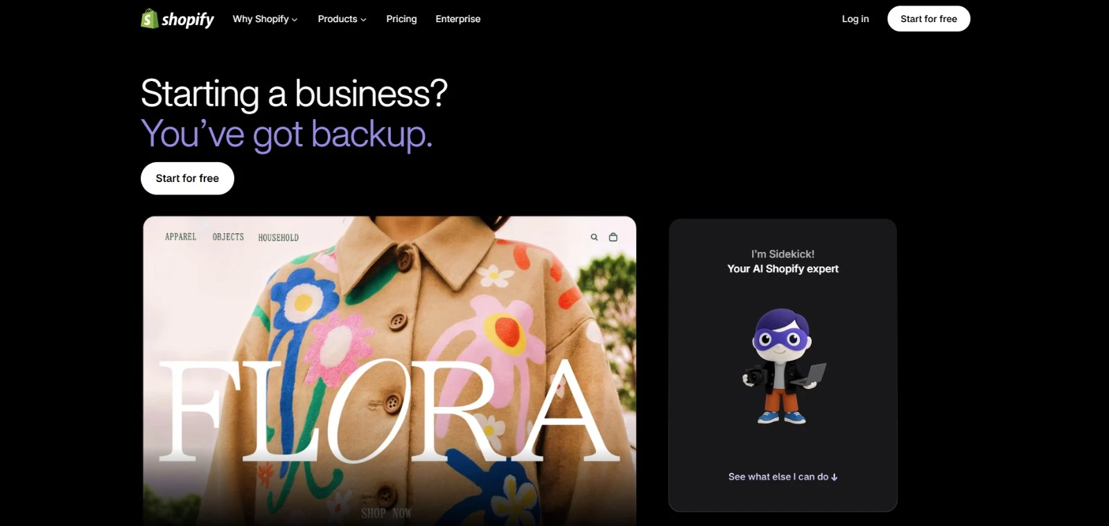 Shopifu Sidekick eCommerce AI tool homepage