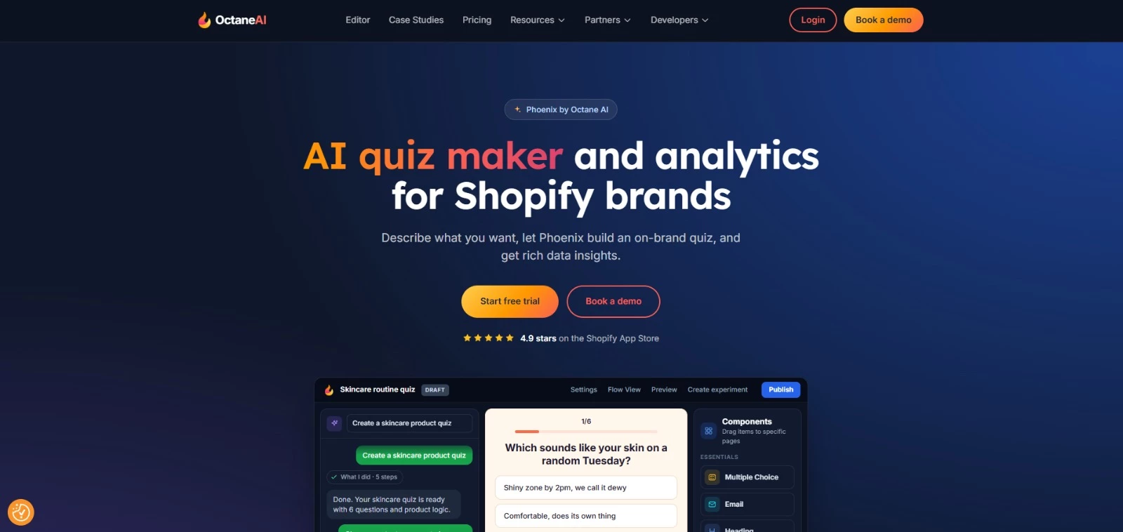 Octane eCommerce AI tool homepage