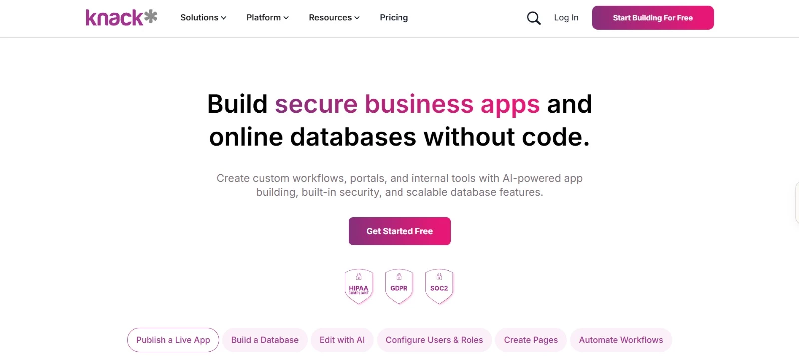 Knack best database software homepage Knack best database software homepage