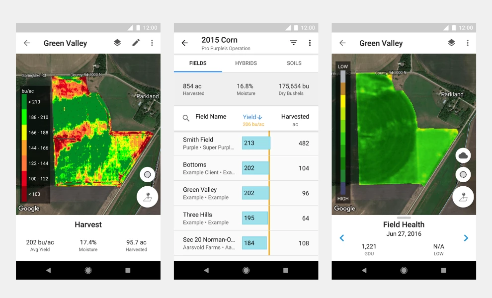 Climate FieldView app design Climate FieldView app design