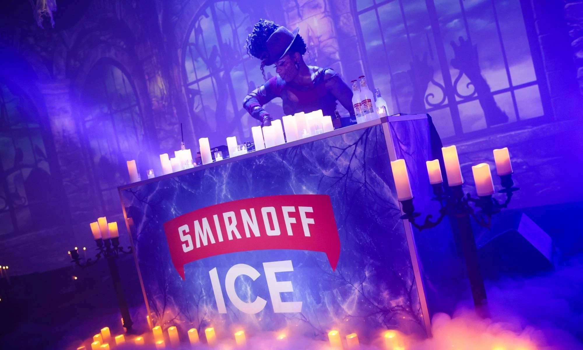 Monét X Change brings the beats and gets the crowd moving during her DJ set at Smirnoff Ice’s Halloween Bash.